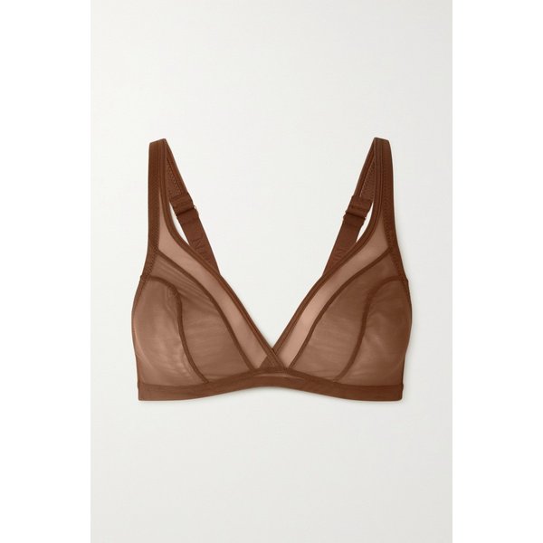 Stretch-tulle Soft Cup Bra 브라운