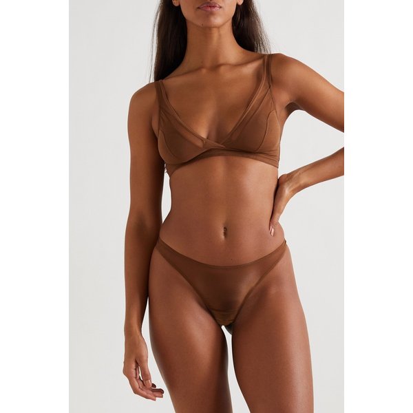 Stretch-tulle Soft Cup Bra 브라운