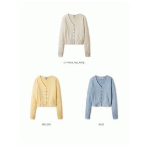 여성 V넥 크롭 가디건   V NECK BUTTON CROP CARDIGAN WHCKE2381F_P356653635