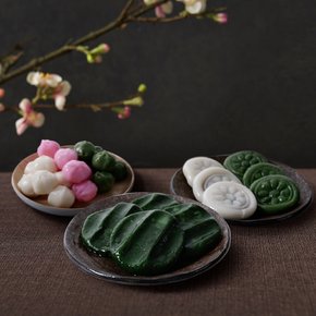 [명인 떡] 이호성 명인 국산 쑥개떡 800g+삼색꿀떡 800g+팥앙금절편 800g
