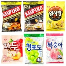  달콤캔디세트 코피코2종+알사탕+자두+청포도+복숭아