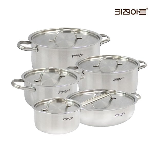그랑제 통3중 스텐레스 인덕션 냄비세트 5종(편16+양18+20+24+전24)
