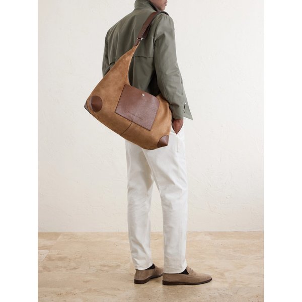 브루넬로쿠치넬리 가죽 트림 스웨이드 토트백 46376663163097647