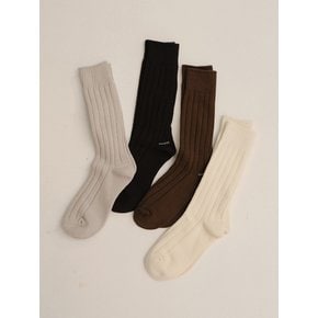 essential cotton rib socks (4colors)