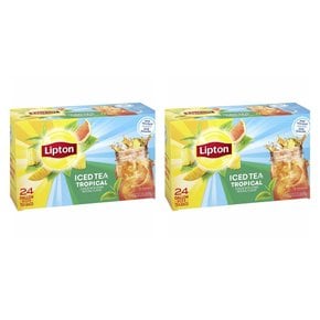 [해외직구]립톤 아이스티 티백 트로피칼 언스위트 595g 24입 2팩/ Lipton Iced Tea Bags Tropical Unsweetened