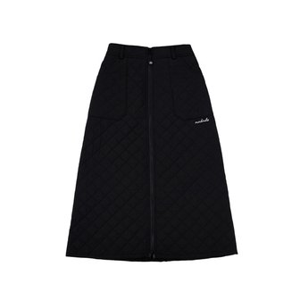몽버디골프 누빔 집업 패딩 스커트 BLACK