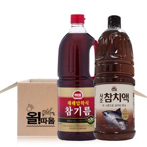  사조 참치액 2.1kg 1개 +  재래압착식 참기름 1.8L 1개