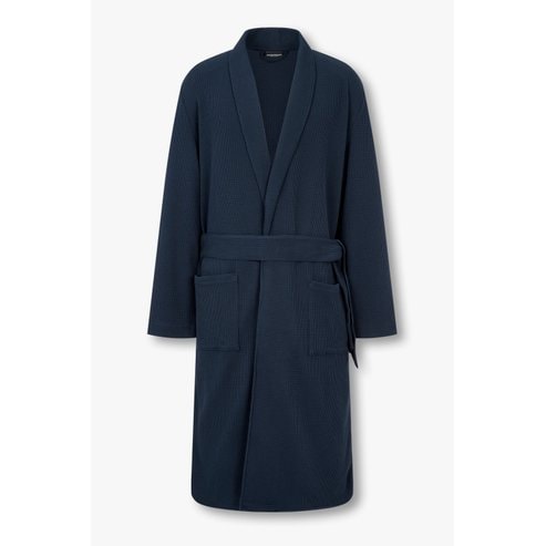 EMPORIO ARMANI 남성 로고 라벨 텍스처드 드레싱 가운 (0815141001)