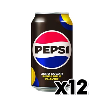  펩시 제로슈가 파인애플 탄산캔음료 355ml x 12개