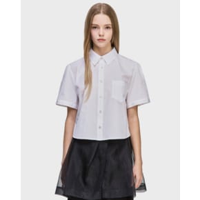 [파주점] [송지오우먼]오키드 포트레이트 엠브로이드 하프 셔츠 화이트 WH5SH500WH