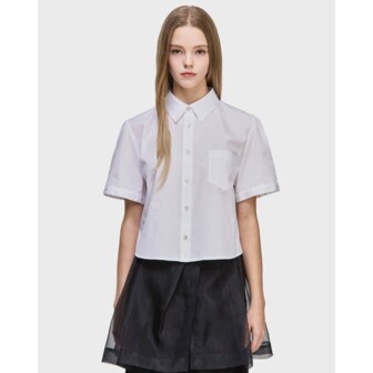 송지오 [파주점] [송지오우먼]오키드 포트레이트 엠브로이드 하프 셔츠 화이트 WH5SH500WH