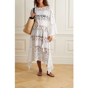 Raye belted corded cotton-lace midi dress 화이트 1647597347653418