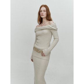 REVERSE OFF SHOULDER KNIT (BEIGE)