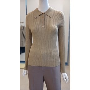 [여주점] [더 아이잗] 여성 울 골지 버튼 칼라 풀오버 니트(IPAM1PO781)