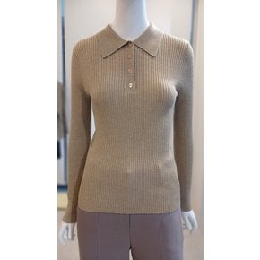 [여주점] [더 아이잗] 여성 울 골지 버튼 칼라 풀오버 니트(IPAM1PO781)