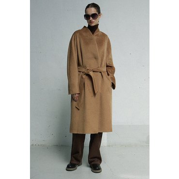 LAFEL 라펠소로브 알파카 블렌드 벨티드 롱 코트LNWC703