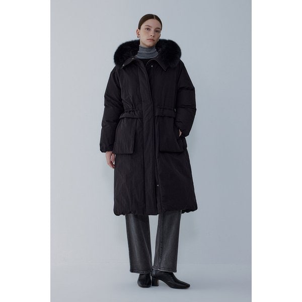 폭스 퍼 후드 다운 사파리 롱 점퍼 7155417007199