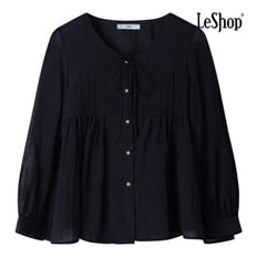 르샵 라운드 리본넥 셔링 블라우스 (BP2BL015A)
