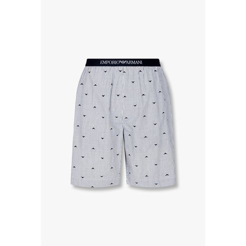 EMPORIO ARMANI 남성 로고 밴딩 패턴드 라운지 쇼츠(0815131019)