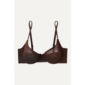 Soiré Confidence Mesh Underwired Soft-cup Bra 다크 브라운