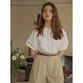 Mary white wrinkle button blouse