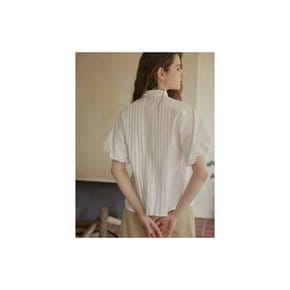 Mary white wrinkle button blouse
