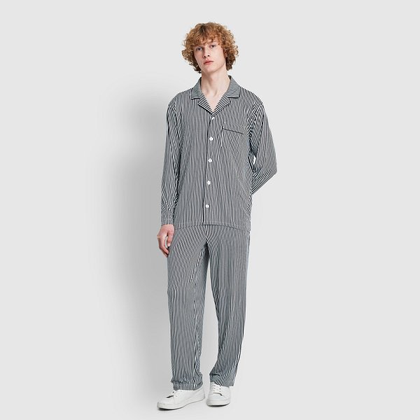 남 피치스킨 스트라이프 10부 파자마 세트 J216901105057