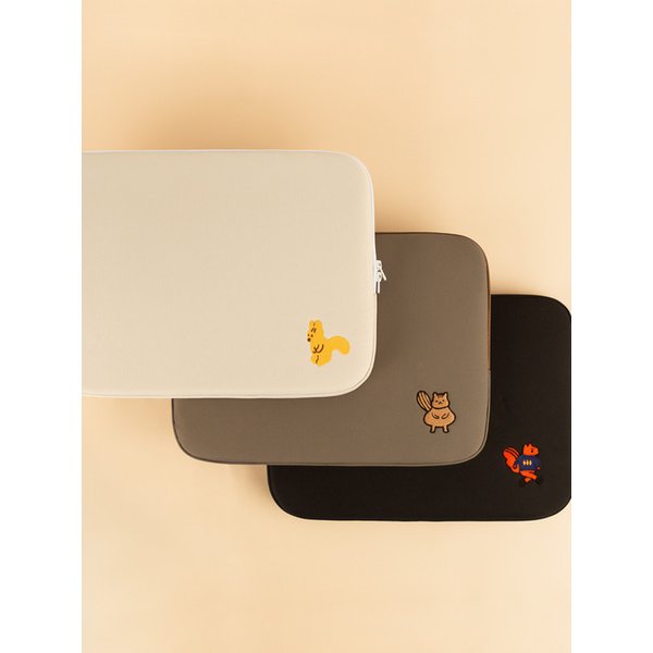 자수 포켓 파우치_Squirrel 3종 (아이패드 11/노트북 13/14/15인치)