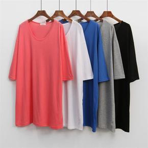 빅사이즈사랑해요 G569L203 컬러유넥롱반팔티셔츠 IL (S8271494)