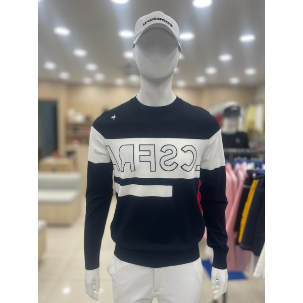 [여주점] 남성 보더 레터링 라운드 스웨터 GP121MKP24