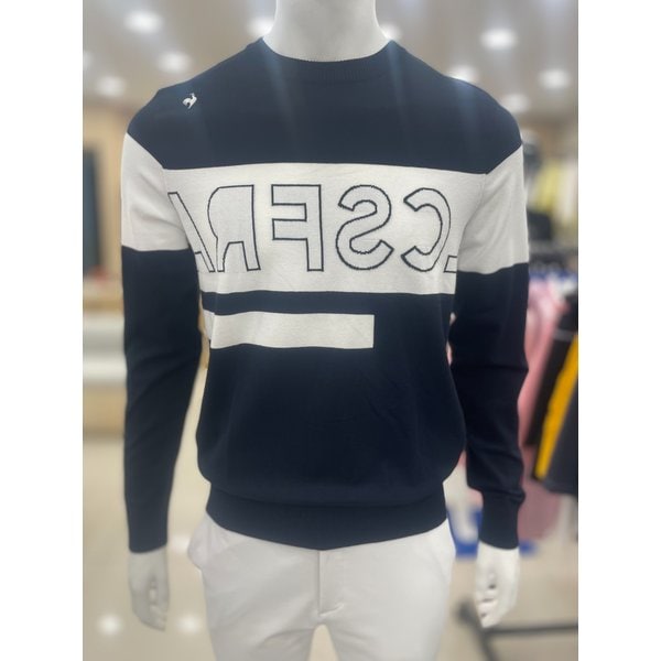 [여주점] 남성 보더 레터링 라운드 스웨터 GP121MKP24