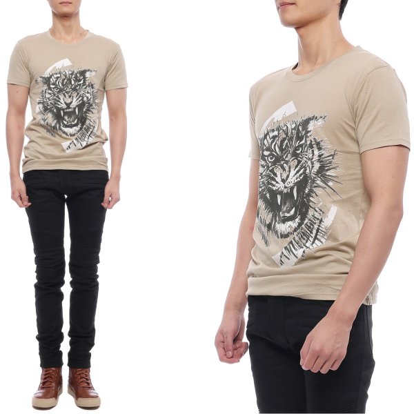 [부산점] 남성 타이거 프린트 반팔티셔츠 (S6HJ601I605 107)