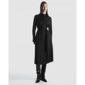 5020218 COS Pleated Wool-Blend Shirt Dress - Black Dark