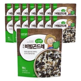  [양양의농부] 국내산 고소한 뚝딱 비빔곤드레 80g*5개 x 3세트(총 15개) _ 따뜻한 밥에 바로 비벼먹는 곤드레 간장양념나물