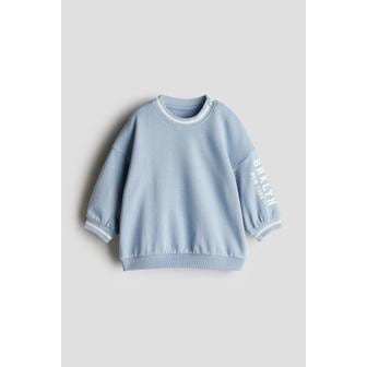 H&M 크루넥 스웨트셔츠 라이트 블루/BRKLYN 1236874004