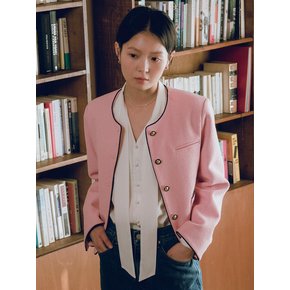 L Hailey Tweed Jacket_Milk Pink