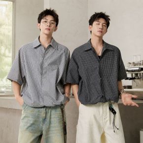 빅사이즈 남성 루즈핏 체크 셔킷 셔츠 재킷 SQ 1010095_P431721277