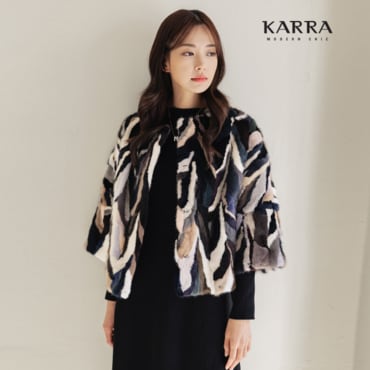 카라 KARRA (77까지)리얼밍크럭셔리케이프자켓_A3F18227