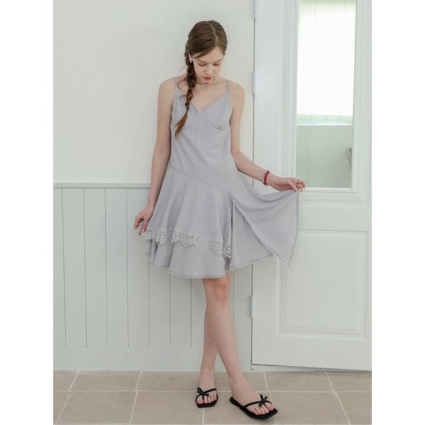 DD_Lace hem slip flowy cami dress_PURPLE