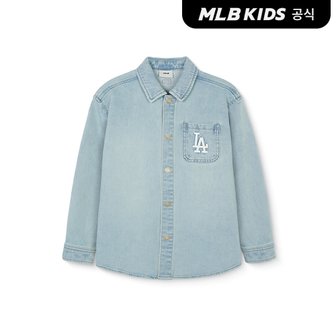 MLB키즈 (공식)24SS 바시티 데님셔츠 LA (L.Blue) 7AWSV0141-07BLL