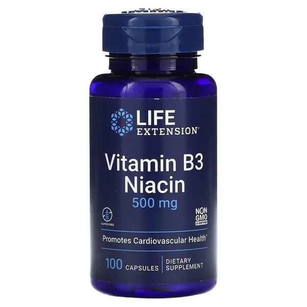 미국직구 Life Extension 라이프익스텐션 비타민B3 니아신 500mg 100캡슐