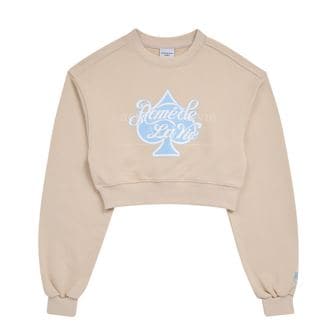 아크메드라비 SPADE SCRIPT LOGO CROP TOP SWEAT SHIRT BEIGE-스페이드크롭맨투맨