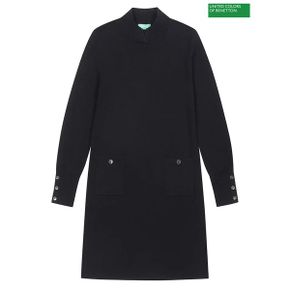 Button point half neck knit dress 4F 17Q3DV025_P431847910