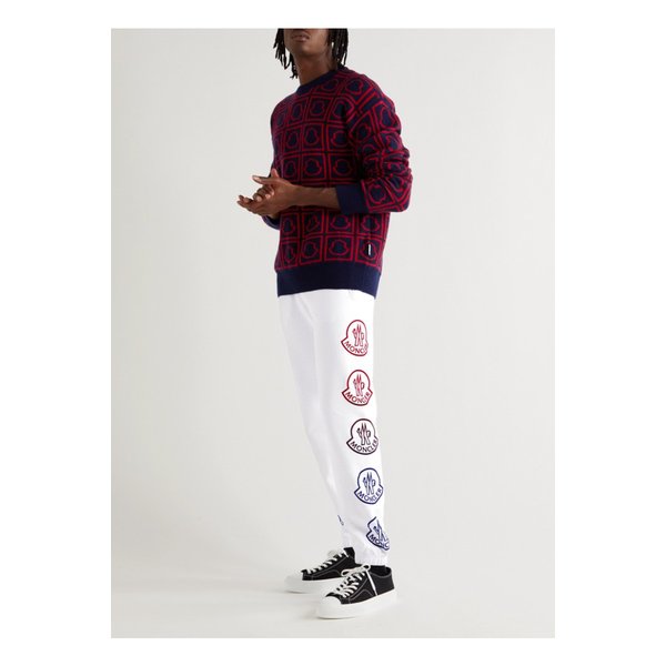 Tapered Logo-Print Cotton-Jersey Sweatpants 화이트