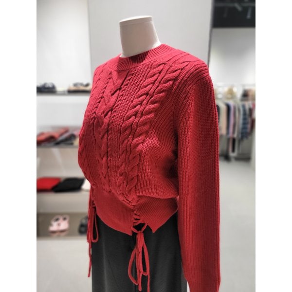 [여주점] 레이스업 케이블 니트탑 ER4OKL54