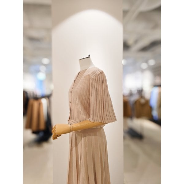 [파주점] [더아이잗컬렉션]시스루 플리츠 벨 슬리브 가디건 CS4B1CD082