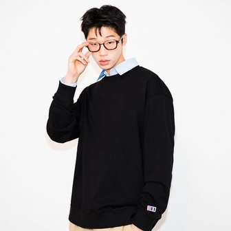 제너럴아이디어 UNISEX 에센셜 코지 맨투맨 [BLACK] / SBD1U51040-MAN