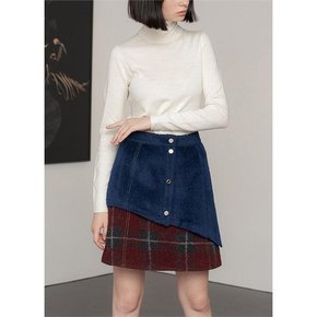 ALPACA  CUT CHECKED A-LINE SKIRTS[A]