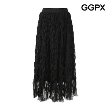 GGPX 웨이브 레이스 밴딩 스커트 (GP8SK007F)