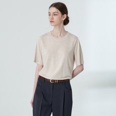 린넨 블렌드 자수 로고 반소매 티셔츠 KE25M4FRRN481